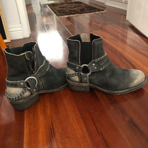 Free people engineer biker ankle boots 38 black